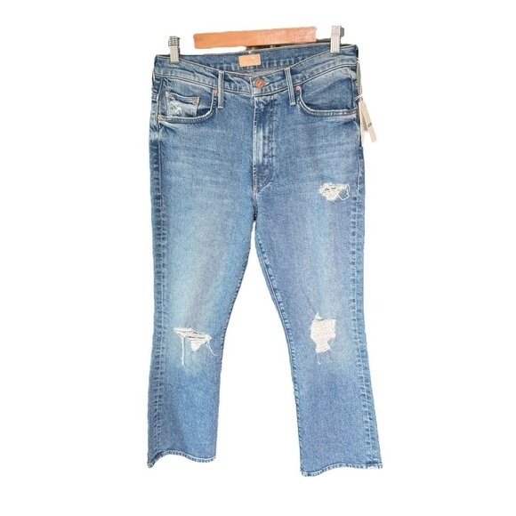 MOTHER - NWT The Insider Ankle Distressed Stretch Denim Jeans Sz 30 - Picture 4 of 11